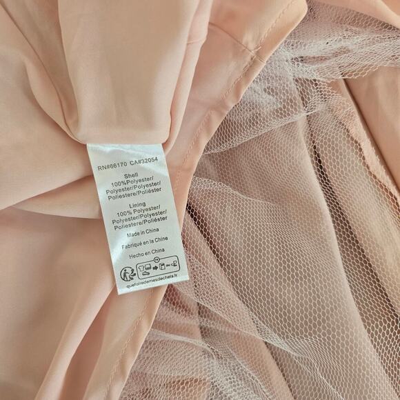 Hutch Coral Multi Swirl Strapless Pleated Fit Flare  Belted Midi Dress Sz 14 - Picture 11 of 12